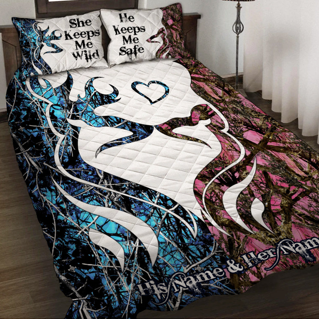 Hunting Couple - Personalized Quilt Set