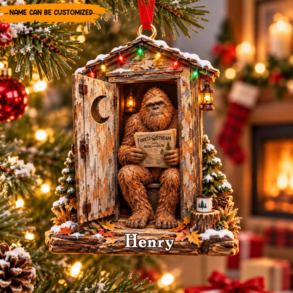 Bigfoot Outhouse – Personalized Funny Christmas Ornament