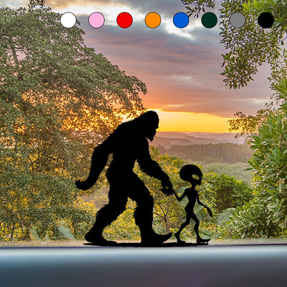 Bigfoot and Alien Sticker