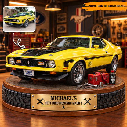 Personalized Classic Car Display Acrylic Plaque – Custom Photo & Name, Keepsake Gift for Car Lovers