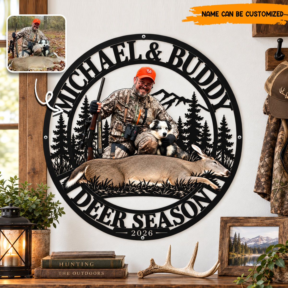 Personalized Hunting Memories Metal Sign – Custom Photo & Name, Hunting Keepsake Gift