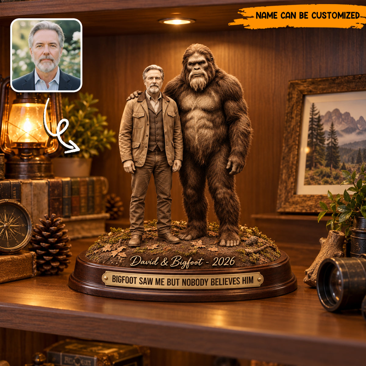 Bigfoot Saw Me But Nobody Believes Him – Personalized Photo Acrylic Plaque Table Decor