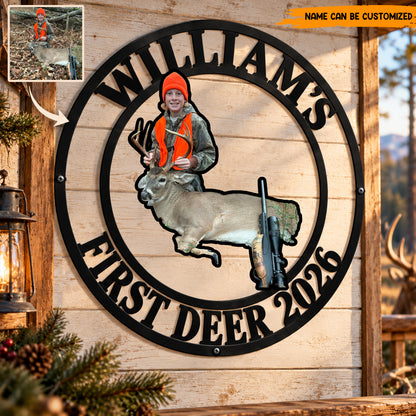 First Harvest Memories – Personalized Hunting Photo Metal Sign