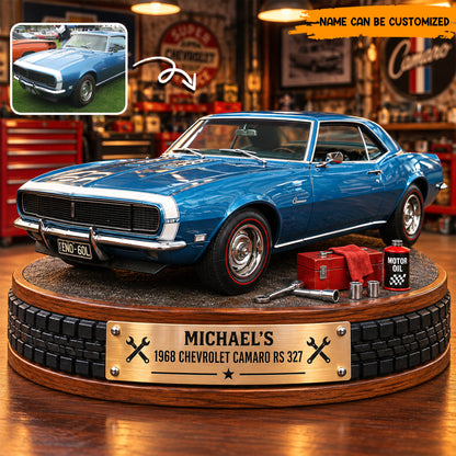 Personalized Classic Car Display Acrylic Plaque – Custom Photo & Name, Keepsake Gift for Car Lovers
