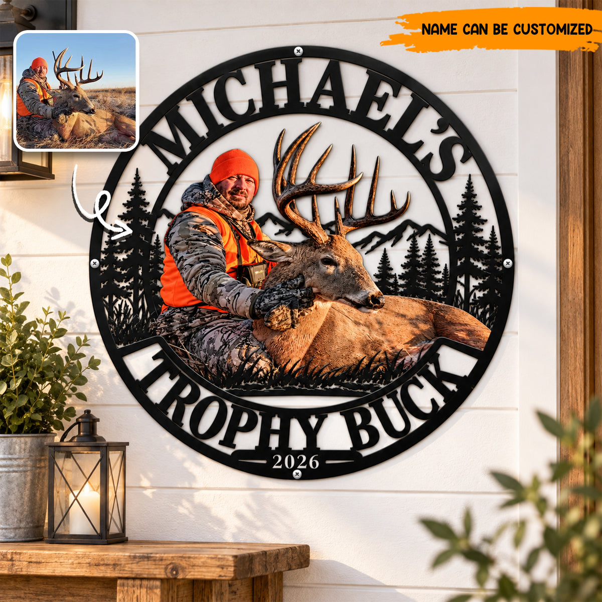 Personalized Hunting Memories Metal Sign – Custom Photo & Name, Hunting Keepsake Gift