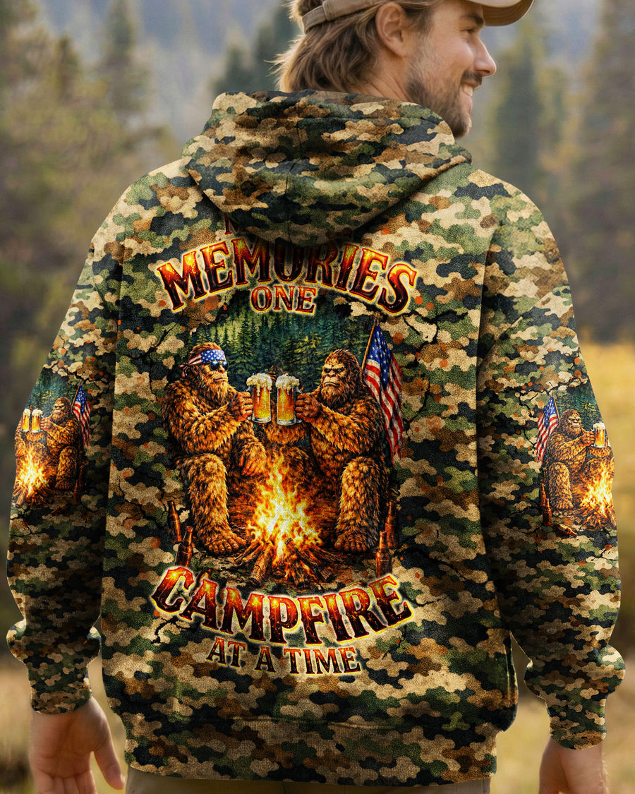 MAKING MEMORIES ONE CAMPFIRE AT A TIME BIGFOOT CAMOUFLAGE ALL OVER PRINT SHIRT