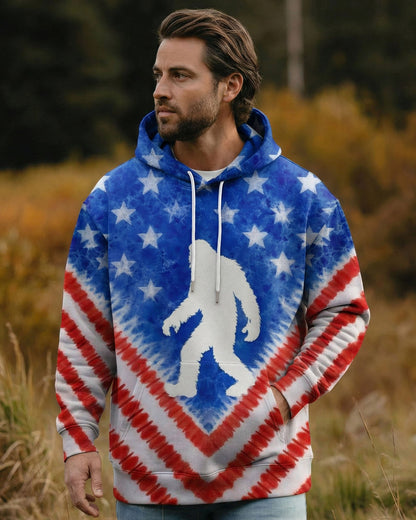 BIGFOOT FLAG RED WHITE & BLUE SWIRL ALL OVER PRINT SHIRT