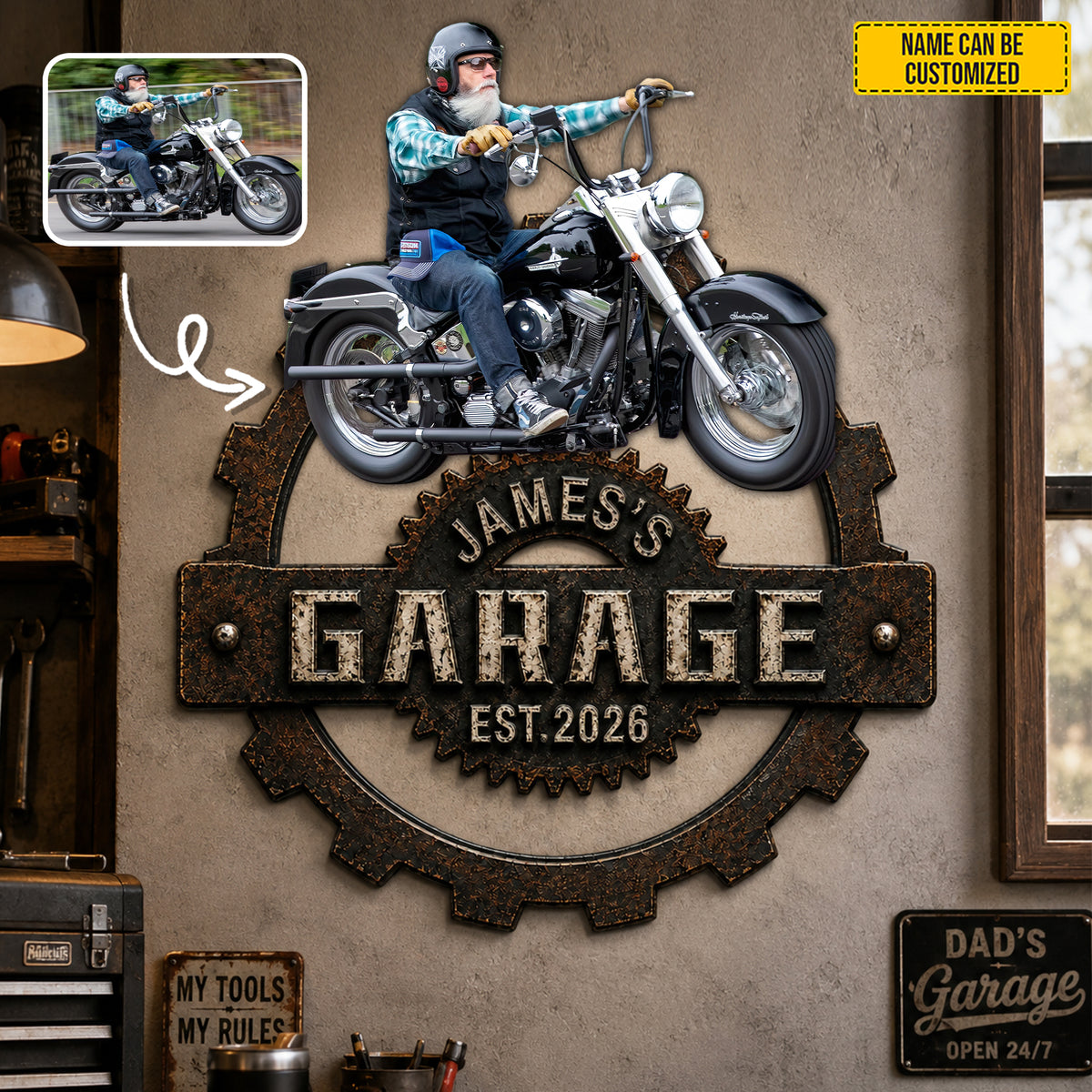 My Ride My Pride – Personalized Photo Motorcycle Metal Sign