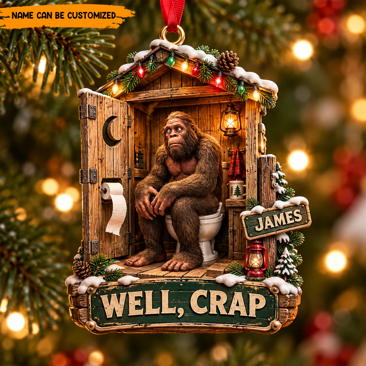 Well, Crap! Bigfoot – Personalized Funny Christmas Ornament