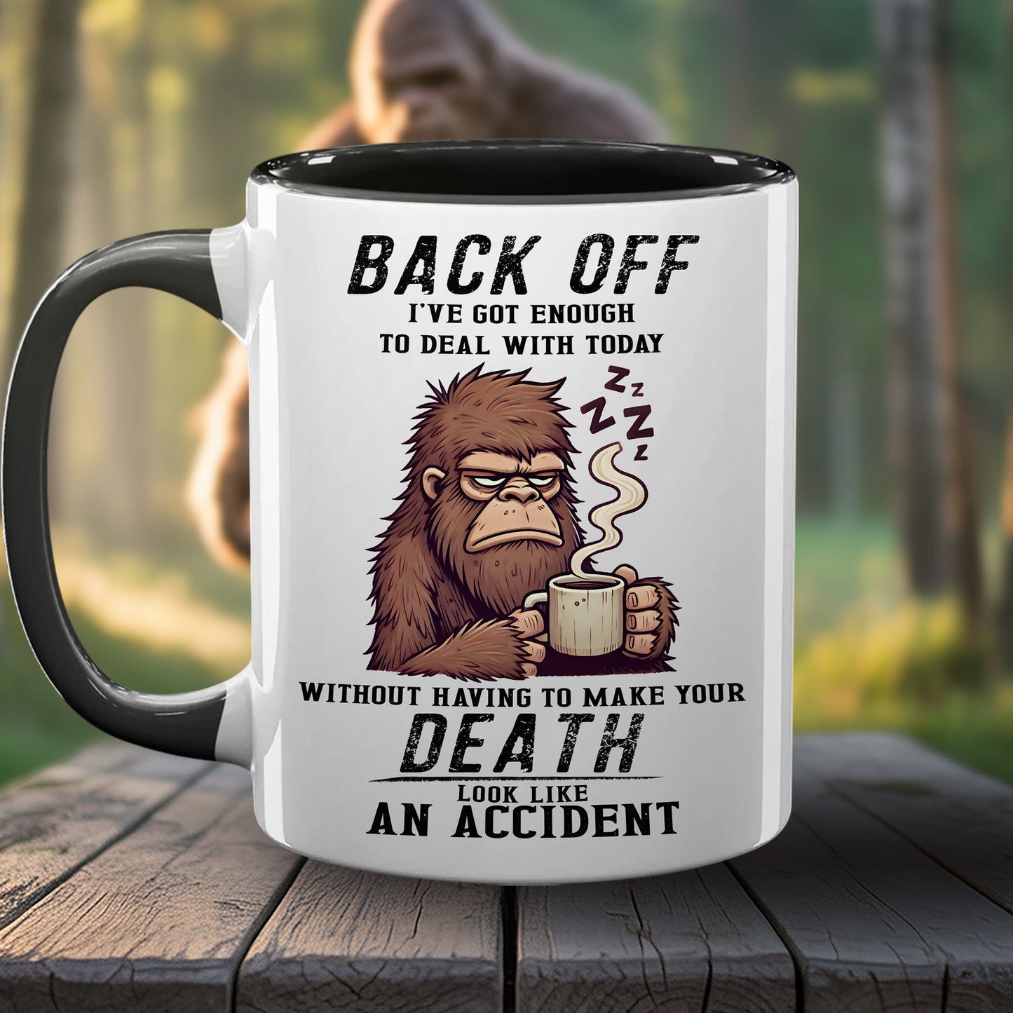 Personalized Bigfoot Legend In Trees Accent Mug