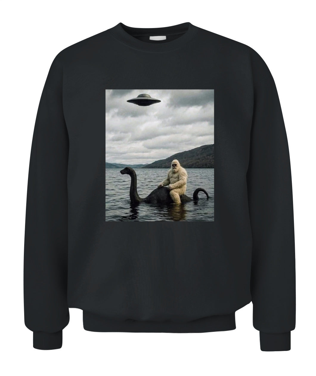 Bigfoot Rides Nessie – Legendary Lake Monster Shirt