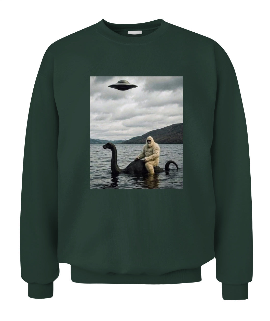 Bigfoot Rides Nessie – Legendary Lake Monster Shirt