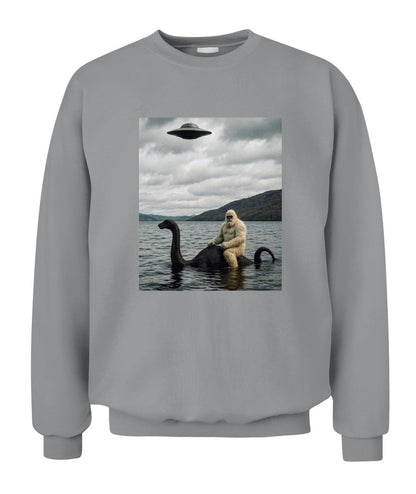 Bigfoot Rides Nessie – Legendary Lake Monster Shirt