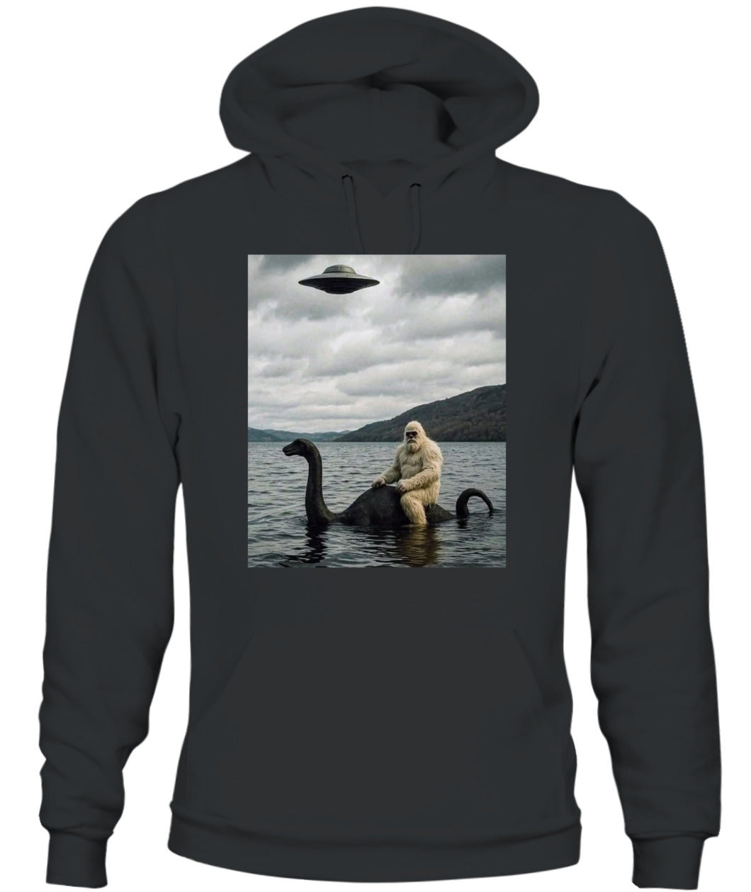 Bigfoot Rides Nessie – Legendary Lake Monster Shirt