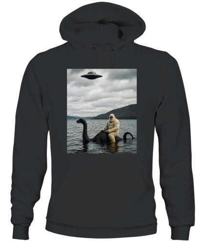 Bigfoot Rides Nessie – Legendary Lake Monster Shirt