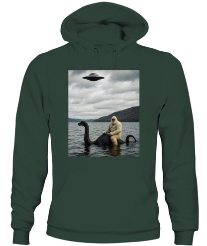 Bigfoot Rides Nessie – Legendary Lake Monster Shirt