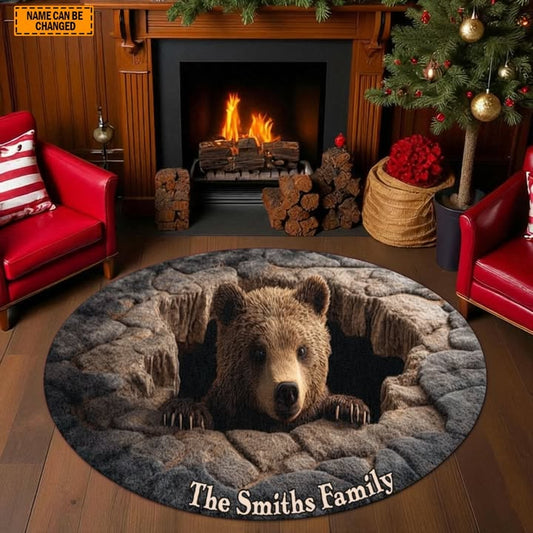 Peek-A-Bear Personalized Round Mat