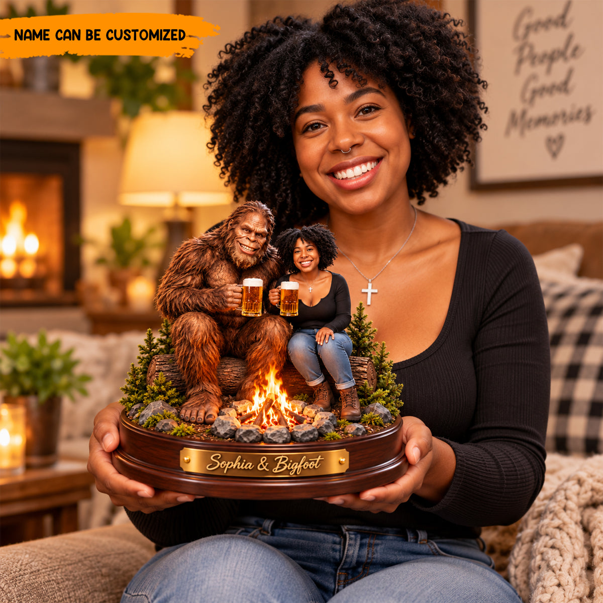 Bigfoot Best Friend – Personalized Bigfoot Camping Acrylic Plaque