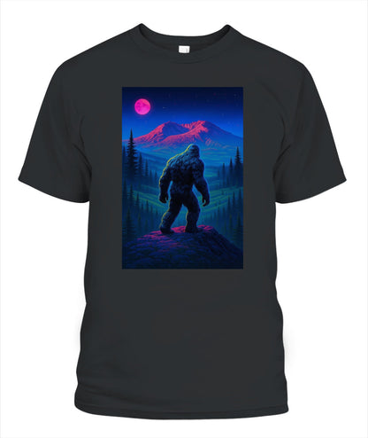 Midnight Wanderer – Retro Neon Bigfoot Shirt
