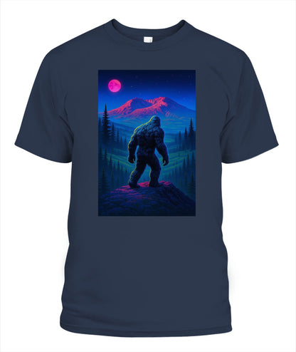 Midnight Wanderer – Retro Neon Bigfoot Shirt