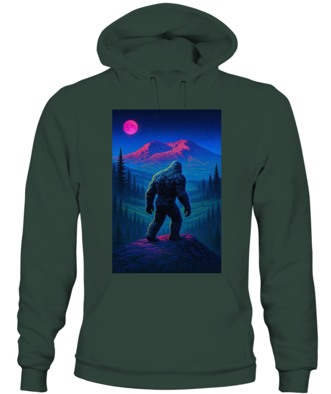 Midnight Wanderer – Retro Neon Bigfoot Shirt
