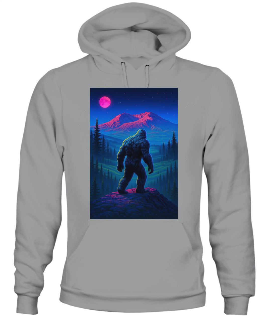 Midnight Wanderer – Retro Neon Bigfoot Shirt