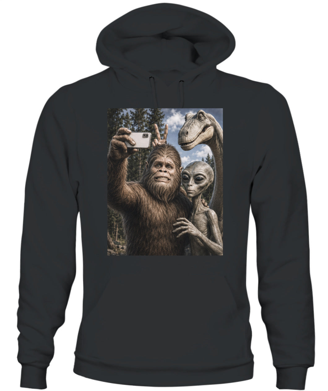 Legendary Creatures Selfie – Retro Outdoor Humor Tee