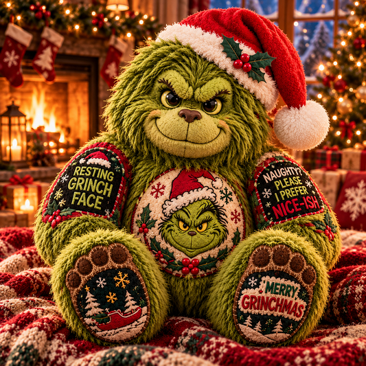 Grinch Bigfoot Custom Shaped Pillow