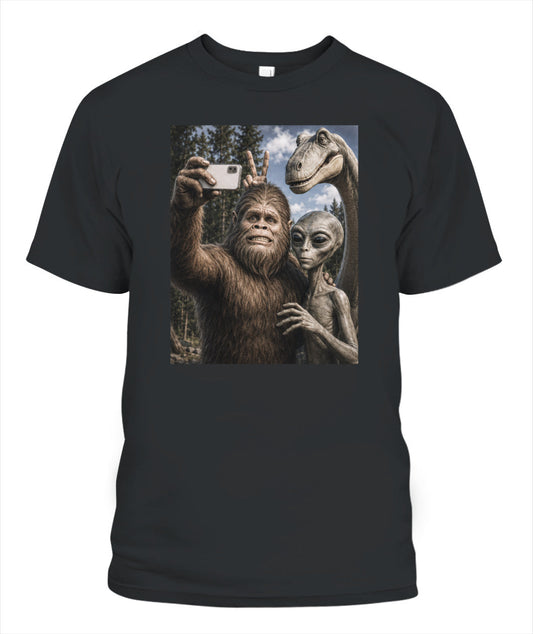 Legendary Creatures Selfie – Retro Outdoor Humor Tee