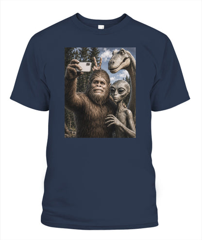 Legendary Creatures Selfie – Retro Outdoor Humor Tee