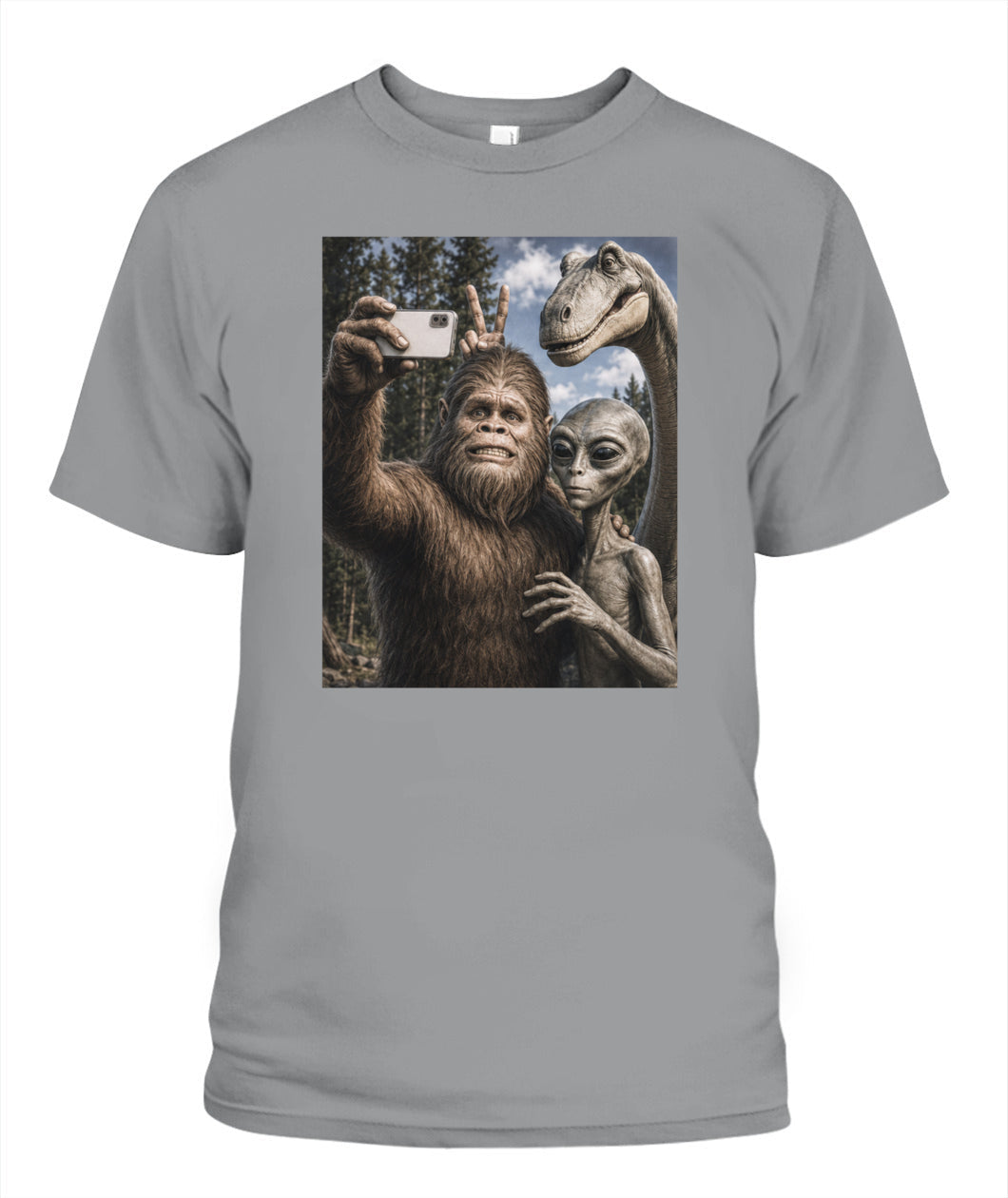 Legendary Creatures Selfie – Retro Outdoor Humor Tee