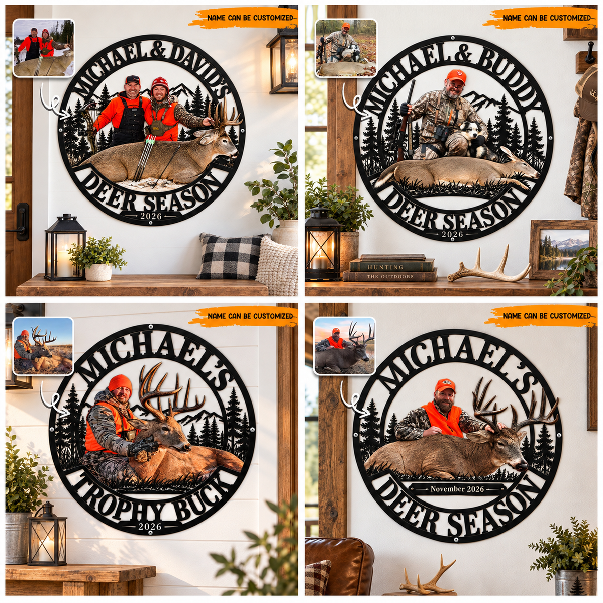 Personalized Hunting Memories Metal Sign – Custom Photo & Name, Hunting Keepsake Gift