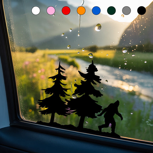 Bigfoot Forest Scene Vinyl Sticker
