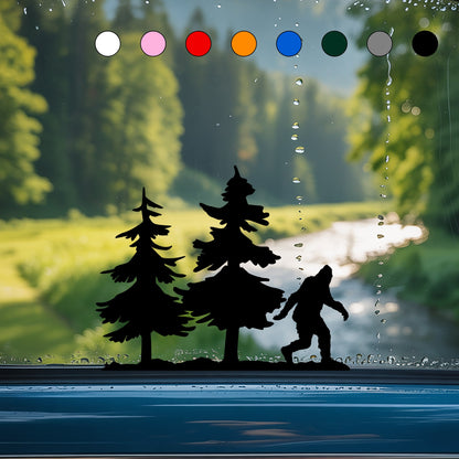 Bigfoot Forest Scene Vinyl Sticker