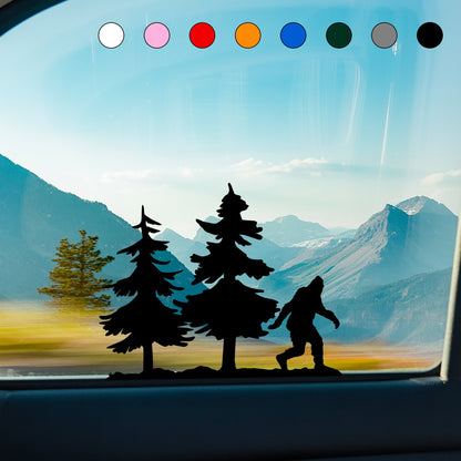 Bigfoot Forest Scene Vinyl Sticker