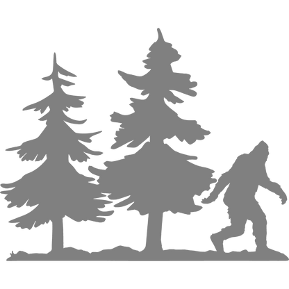 Bigfoot Forest Scene Vinyl Sticker
