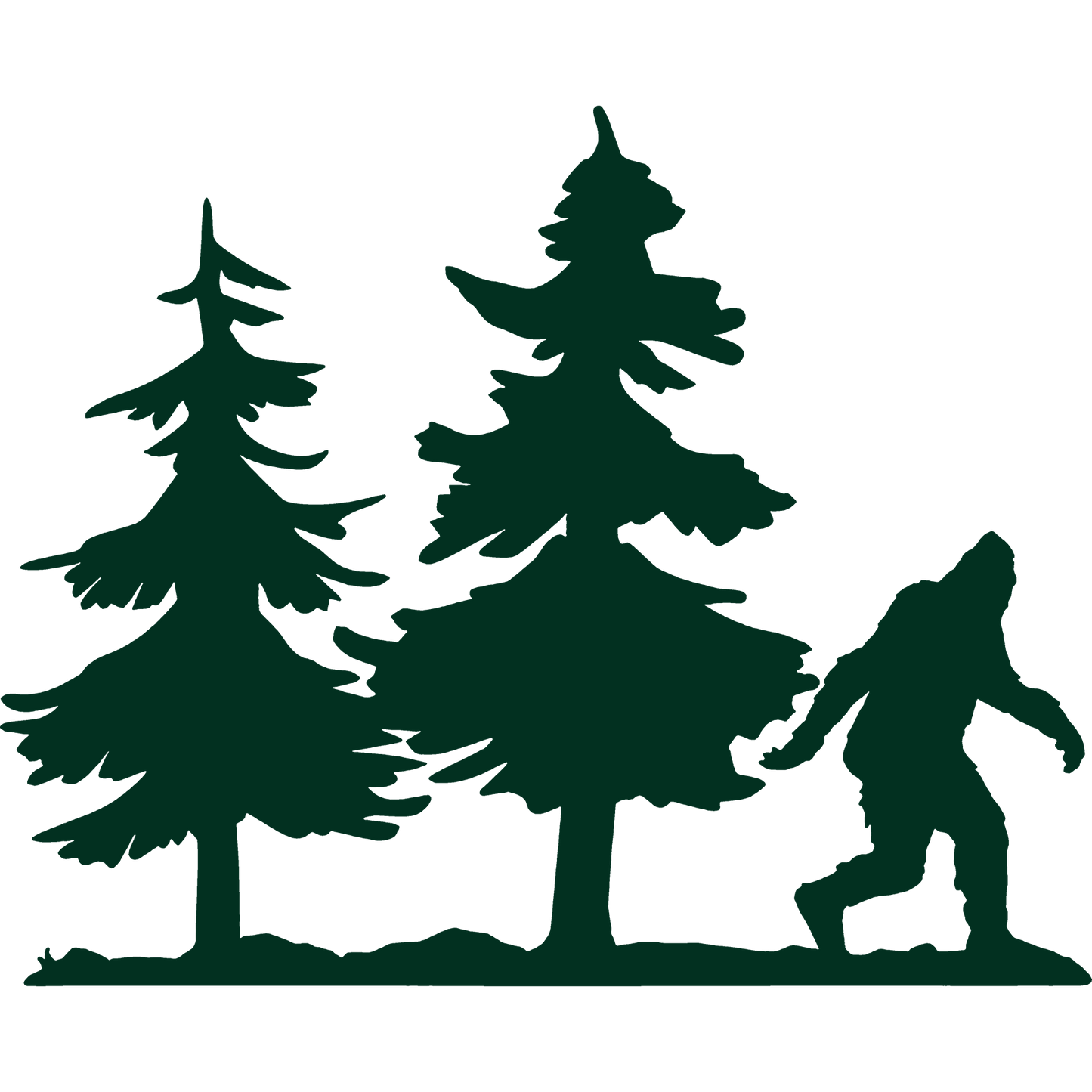 Bigfoot Forest Scene Vinyl Sticker