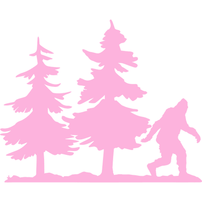 Bigfoot Forest Scene Vinyl Sticker