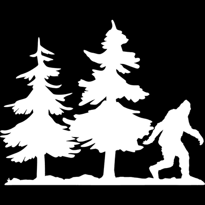 Bigfoot Forest Scene Vinyl Sticker