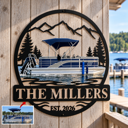 Boating Memories – Personalized Boat Photo, Name & Year Metal Sign