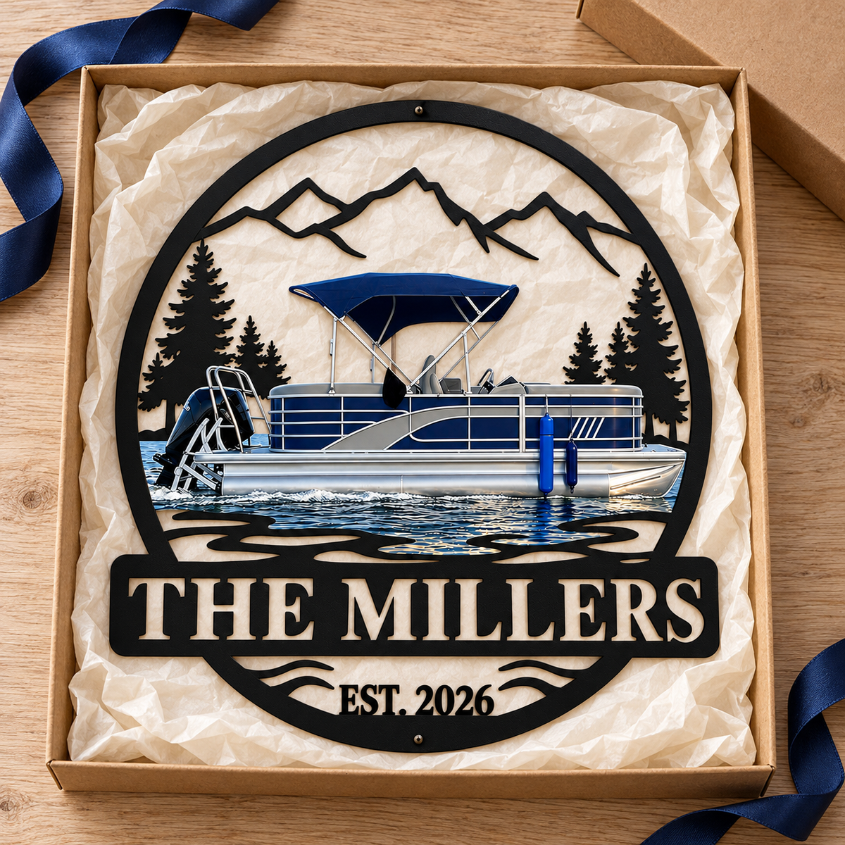 Boating Memories – Personalized Boat Photo, Name & Year Metal Sign
