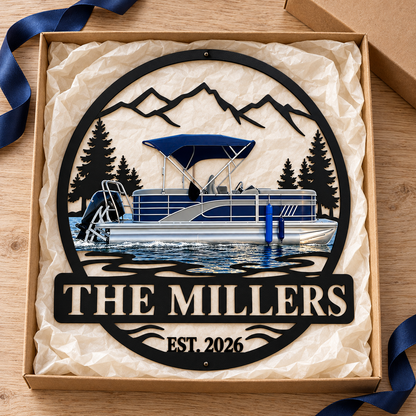 Boating Memories – Personalized Boat Photo, Name & Year Metal Sign