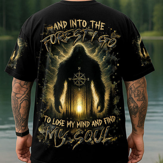 AND INTO THE FOREST I GO BIGFOOT ALL OVER PRINT