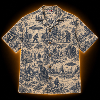 Bigfoot & Alien Encounters – Vintage Hawaiian Shirt
