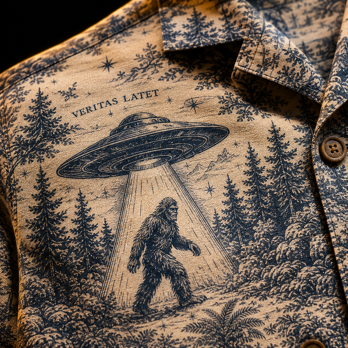 Bigfoot & Alien Encounters – Vintage Hawaiian Shirt