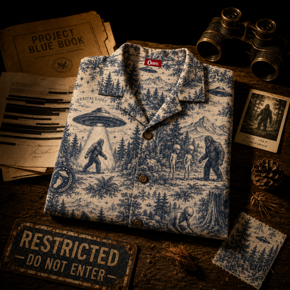 Bigfoot & Alien Encounters – Vintage Hawaiian Shirt