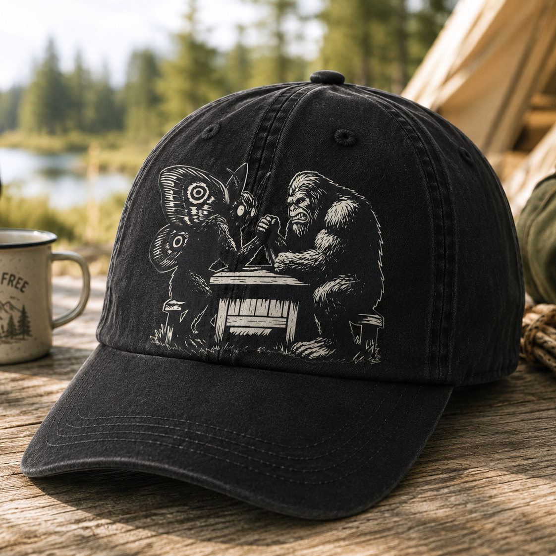 Bigfoot vs Mothman - Vintage Cap