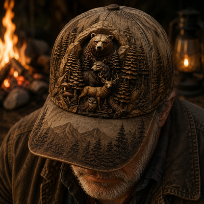 Wildlife Woodland Classic Cap – Vintage Outdoor Hat