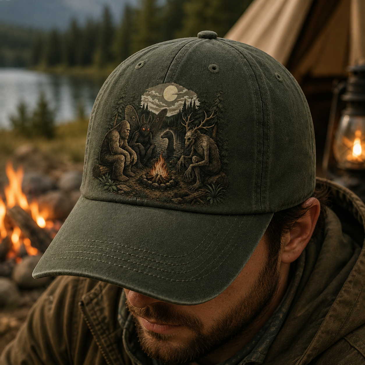 Campfire Legends Vintage Camping Cap