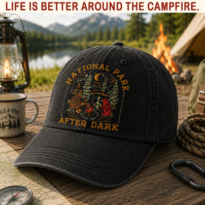 National Park After Dark Vintage Camping Cap